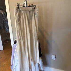 Marciano Cream Maxi A-Line Skirt with Slit